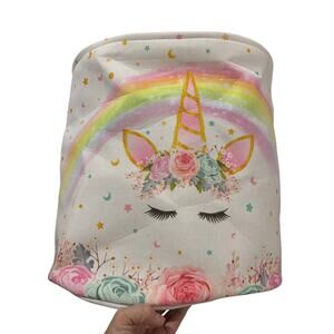 Unicorn oval storage bin with side handles 16X12x16 gently used euc clean